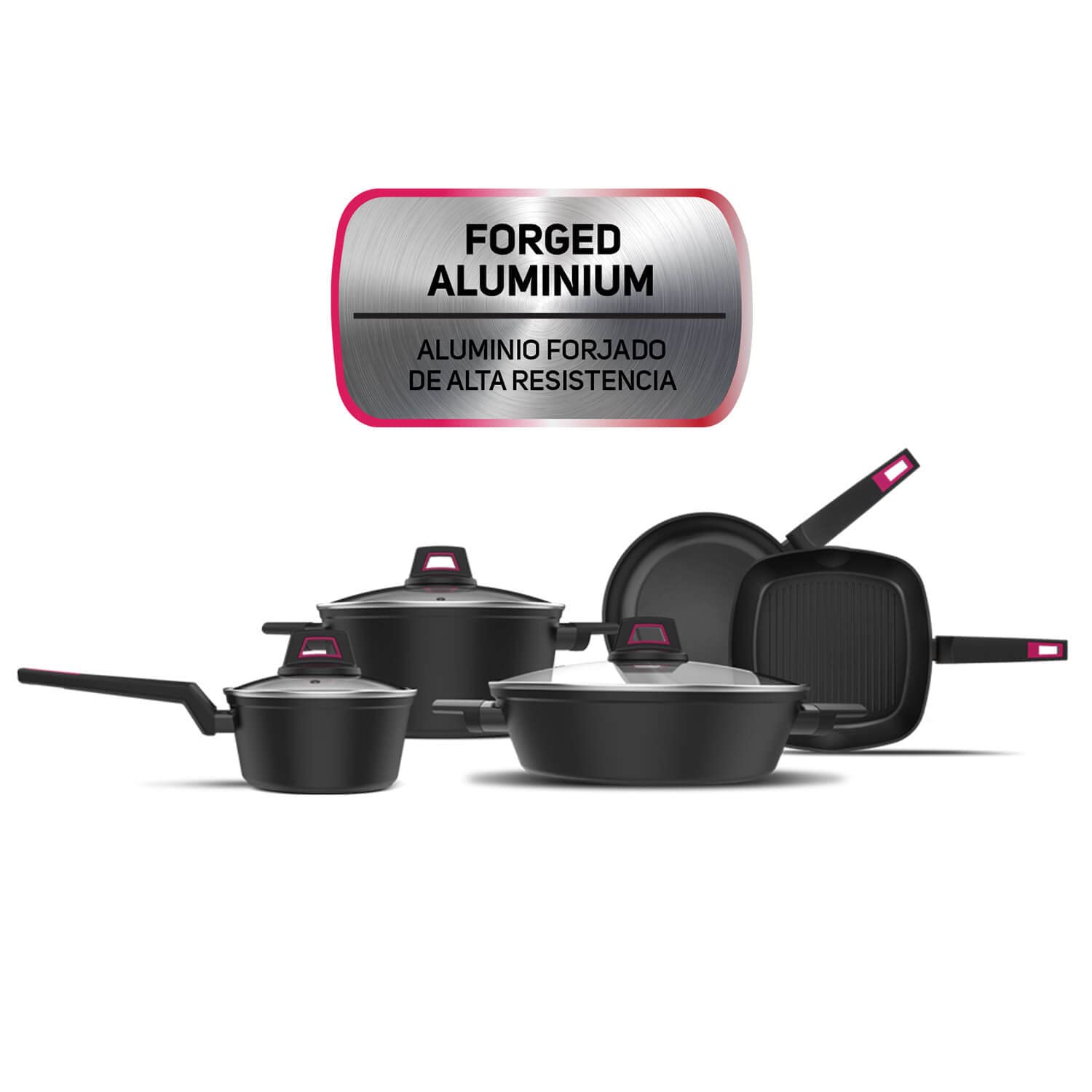 Taurus - Casseruola 18 cm | Alluminio forgiato | Rivestimento antiaderente | Manico ergonomico | Pentola per tutti i tipi di fuochi | Lavabile in lavastoviglie | Senza PFOA | Casseruola con coperchio