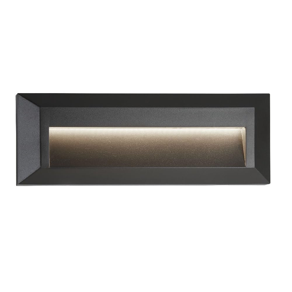 Britalia LED Anthracite Outdoor Rectangular Slot Flush Wall Light - 23cm Diameter - Lamp Information: 1.7W LED 4000k Cool White 53 Lumens (Included)