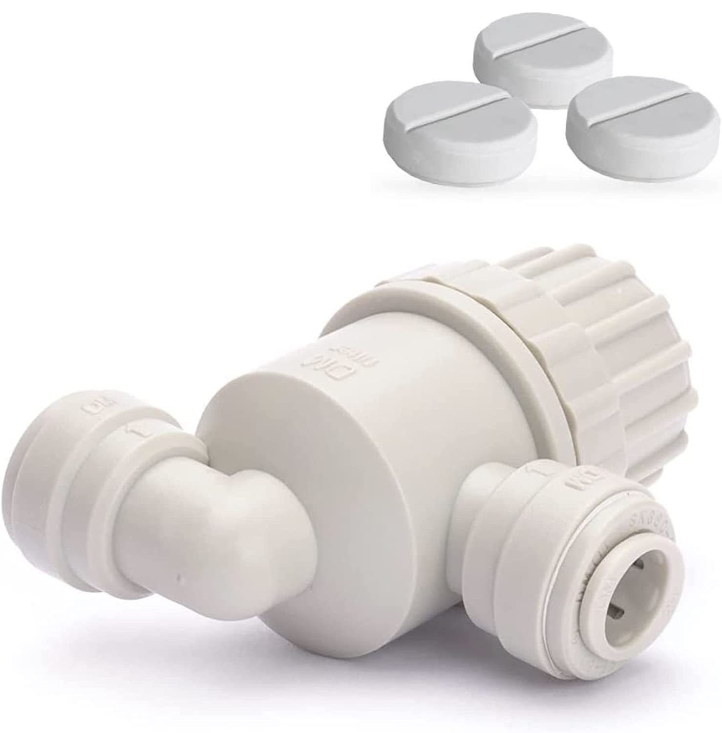 Desinfektion-Set, Desinfektionsmittel für Wasserfilter, Tafelwasseranlagen, Sprudelanlagen, Umkehrosmose, Wasserfiltersysteme, unterschiedliche Anschlussgrößen | (3/8 Zoll)