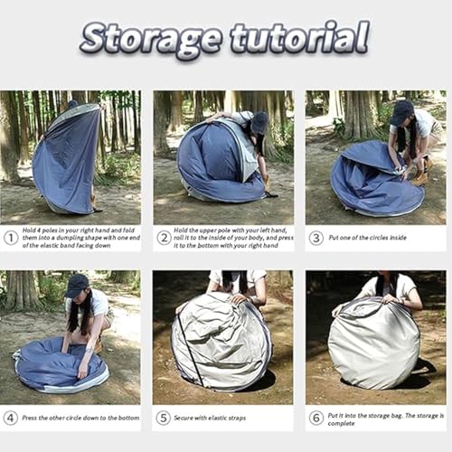 Carpa fácil desplegable para 3-4 personas con 2 puertas miniatura 7
