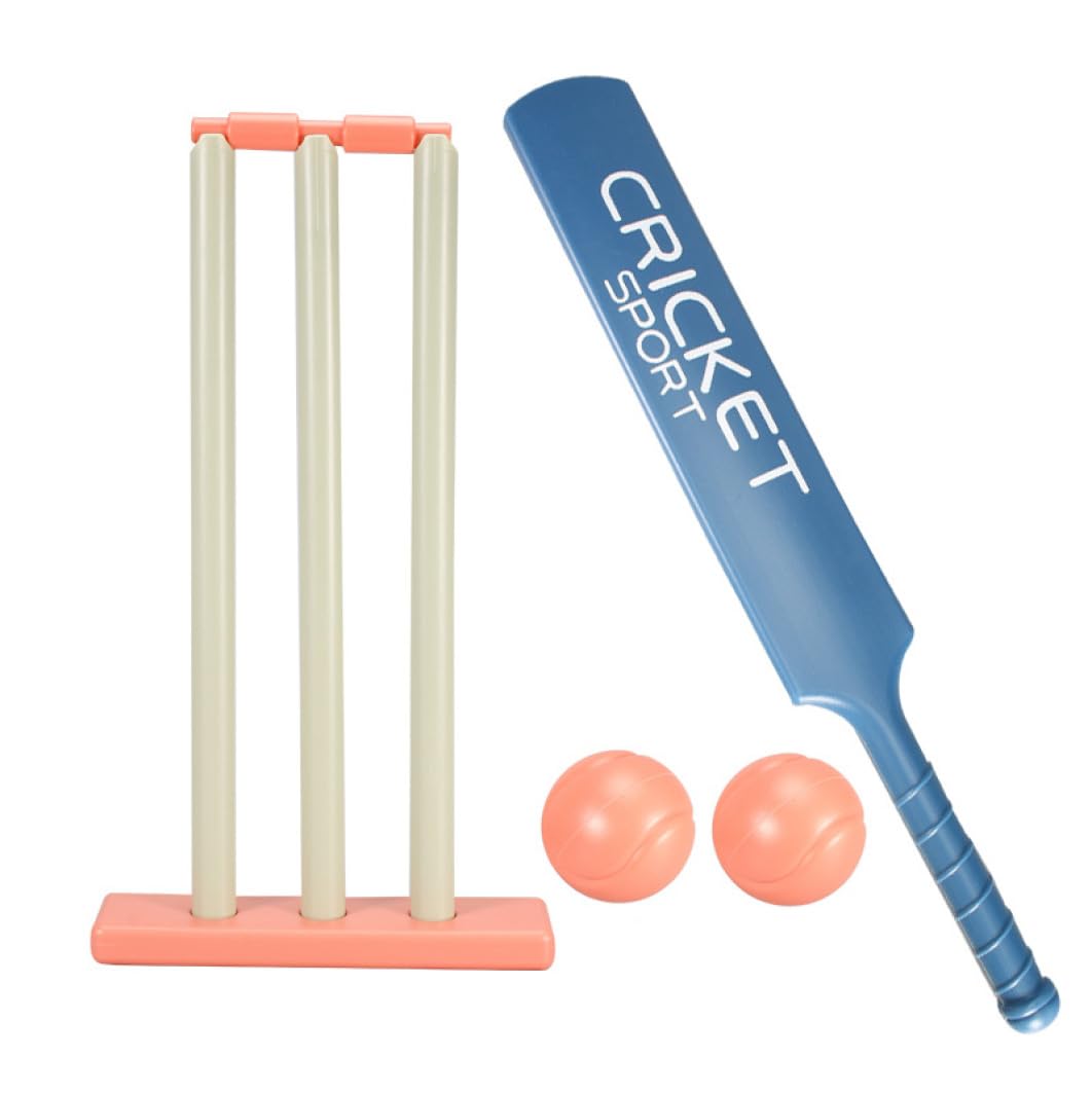 Set da Cricket per Bambini, Kit da Cricket con Mazza ABS, ceppi, 2 Palle da Ballo di interazione per Bambini per Giardini per di età per di età Compresa