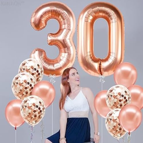 Image of Wanna Party Numerical 3 Rose Gold Balloon for Birthday and Anniversary Party | Number Balloon Large Foil Balloon (40inch)