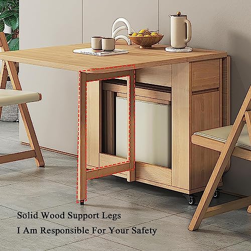 Westn DD0235000747 Solid Wood Foldable Dining Table And Chair Set thumb #3