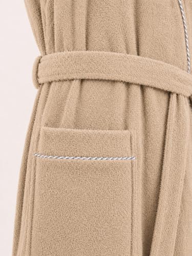 Image of RANGOLI Sunshine 100% Cotton Bathrobes For Women, 500 GSM Free Size Bath Robe With Rope,Ultra-soft, Lightweight & Highly Absorbent Luxurious Bath Gown /Bath Robe