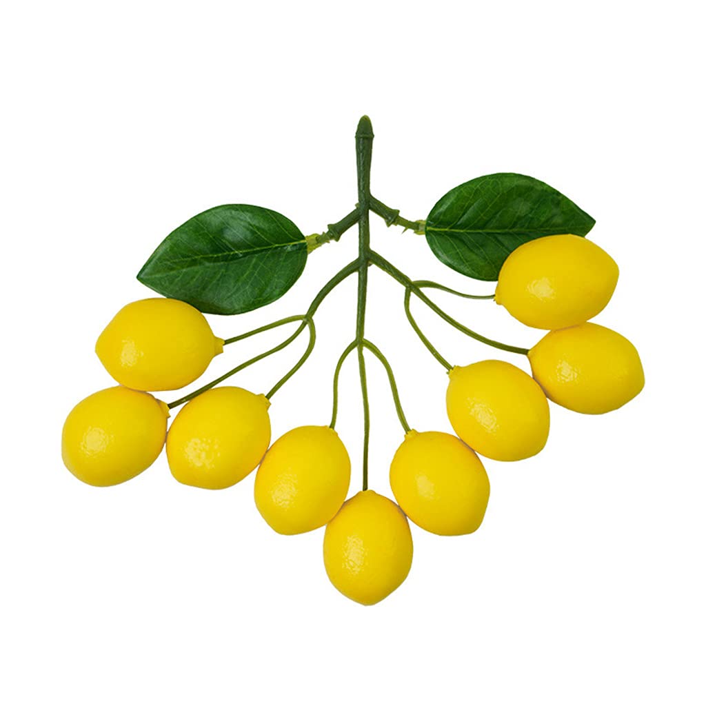Buxuaaaa Artificial Lemons String, Faux Lemon Fake Yellow Lemon Fake Fruit, Home Table Party Decor Photography Prop Artificial Branches for Decoration Home Decor Indoor