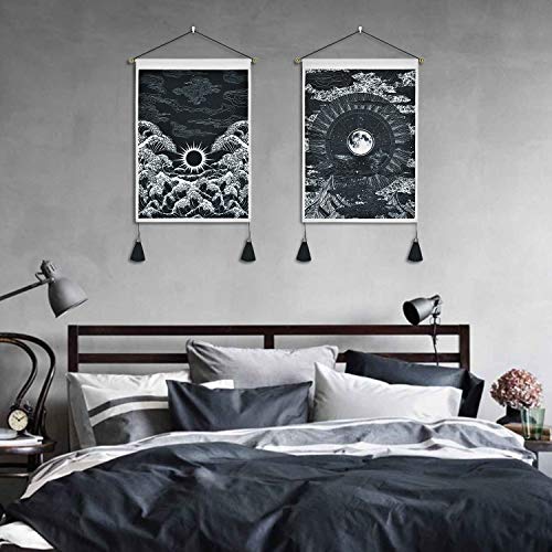 Pack of 2 Tapestry Moon and Star Tapestry Ocean Wave Tapestry Black and White Tapestries Mountain Tapestry Sunset Great Wave Tapestry Wall Hanging for Room(35X50cm) steampunk buy now online Pack of 2 Tapestry Moon and Star Tapestry Ocean Wave Tapestry Black and White Tapestries Mountain Tapestry Sunset Great Wave Tapestry Wall Hanging for Room(35X50cm) steampunk buy now online