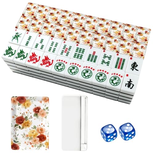 Set de Mahjong Americano con 166 Fichas Acrílicas y Bolsa miniatura 1