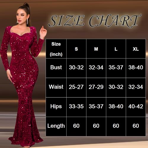 Image of Velvet Sequin Formal Evening Party Dress Sweatheart Bodycon Long Sleeve Maxi Gown