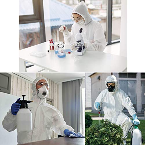 Syine 3 Pack Medium Disposable Protective Coverall Suit With Hood,Painters Coveralls,Sf Material For Spray Painting Cleaning Work #TOP4
