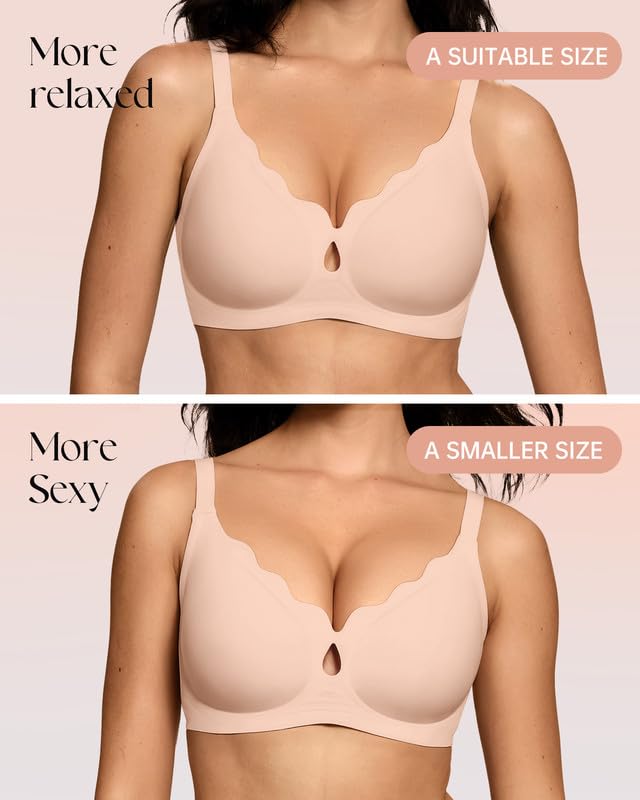 Image of ProKloud Bras for Women No Underwire Wireless Jelly Bras Full Coverage Seamless Push Up Bralettes Support Tshirt Bra