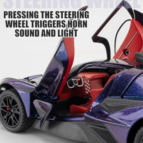 Image of 1:24 Scale Big Size Apollo Evo Supercar Toy Car | Metal Diecast Car for Kids with Openable Doors, Sound, Light Effects, Black