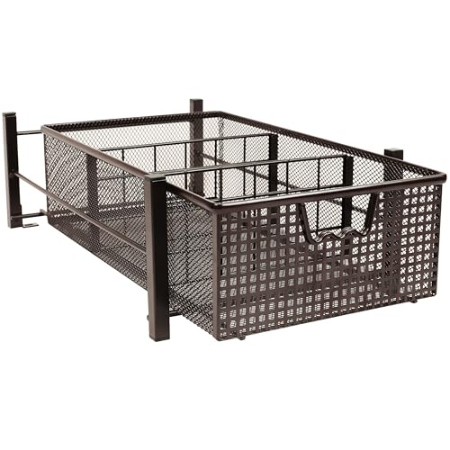 (Medium - 9.4 x 15.3 x 5) - Decobros Mesh Cabinet Basket Organiser, Bronze (medium - 9.4 X 15.3 X 5)
