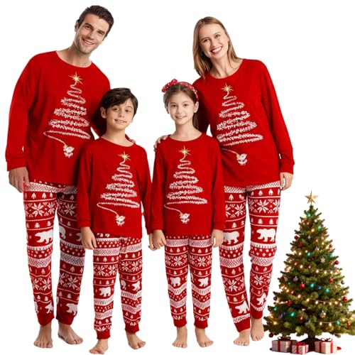 OLIHIG Christmas Matching Pajamas for Family, Matching Family Christmas Pyjamas Set, Couple Matching PJs Set, Xmas Sleepwear Nightwear for Women Men Adult