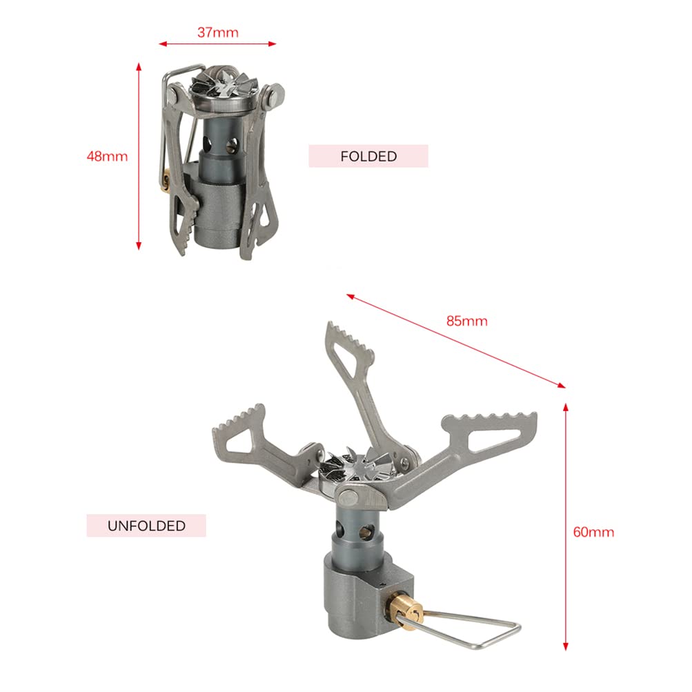 Mini réchaud à Dos ultraléger - Réchaud de Camping en Alliage de Titane avec allumeur à Impulsion piézo Portable pour Le Camping, la randonnée, la Cuisine, la Chasse, la pêche