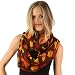 Cute Autumn Leaves Harvest Pumpkin Thanksgiving Wide Loop Infinity Scarf Brown