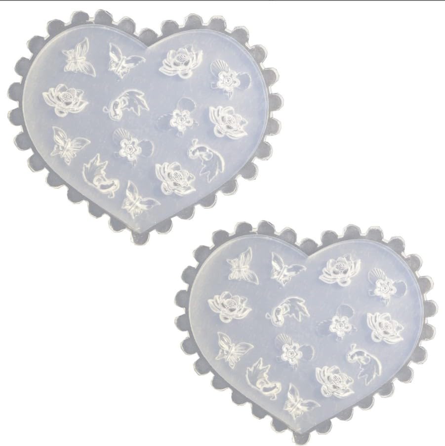 2 Pieces White DIY 3D Silicone Nail Art Decortive Design Mold Nail Art Making Tools Mould False Nails and Accessories, DIY Design Tool for False Nails,False Nail Tips