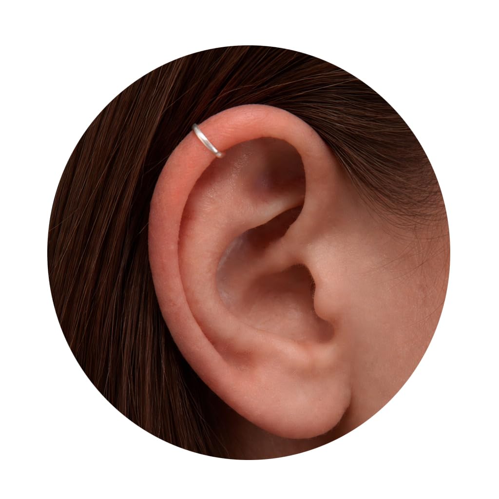 ALOME PIERCINGS Silber Knorpel Ohrring - Dֳ¼nn Glatt 18G 8mm Ring - Sterling Silber Helix Piercing Schmuck