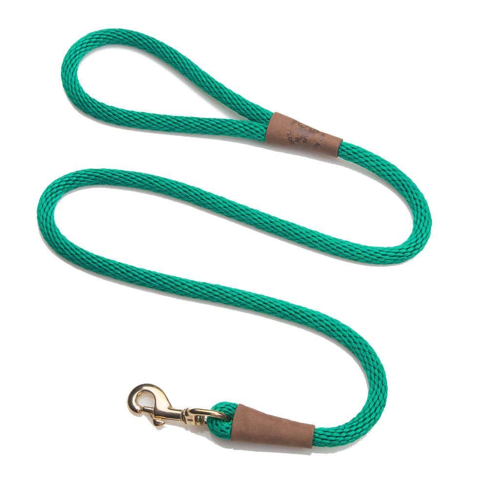 Mendota Pet Snap Leash - British-Style Braided Dog Lead, Made in The USA - Kelly Green, 1/2 in x 4 ft - for Large Breeds