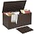DWVO 260 Gallon Double-Wall Deck Box with Divider, XXL Extra Large Resin Outdoor Storage Box, Lockable & Waterproof, Double as Seating, 1000lbs Capacity (Brown)