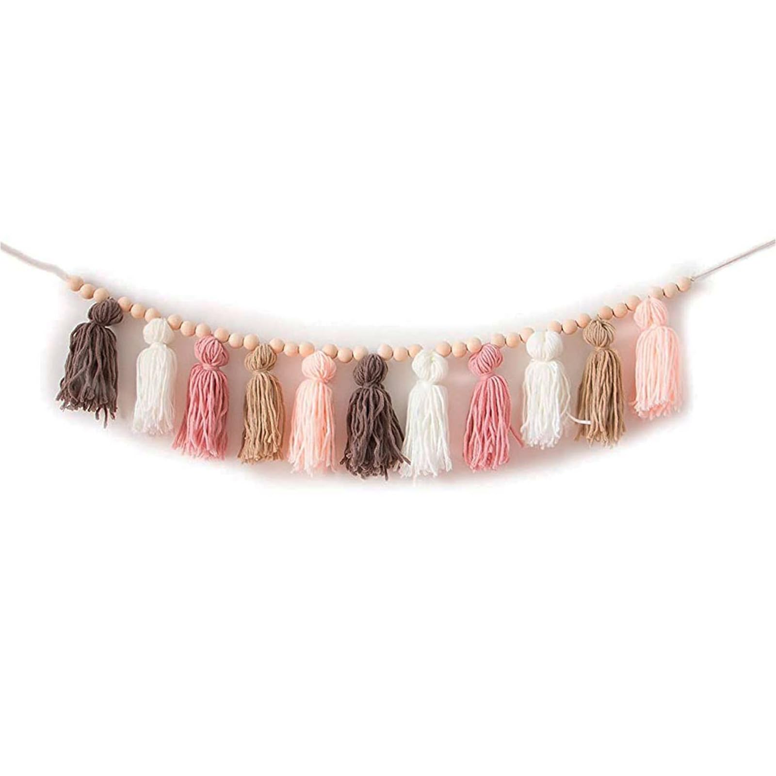 Xjdzineq Tassels Garlands Cotton Pastels Banners Colorful Birthday Christmas Party Decoration Wall Hangings for Bedroom, Nursery Wall Decoration