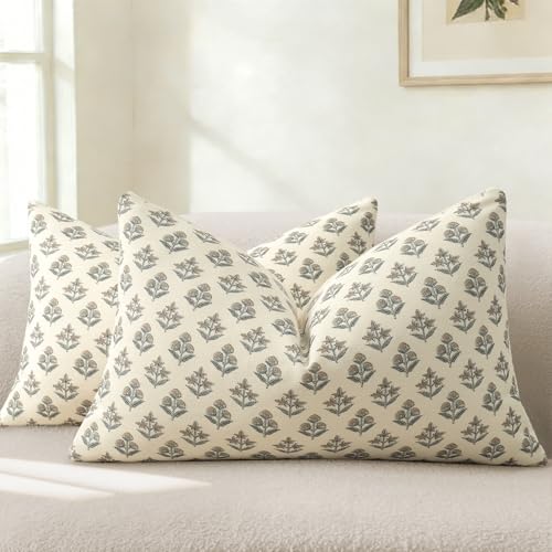 YCOLL Vintage Floral Cushion Covers 30x50 Set of 2 Spring Cushion Covers Decorative Modern Farmhouse Decor Cushion Cover Sofa Cushions for Sofa Chair Bed Living Room Home Decor Vintage Walnut