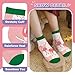 Queenshin Girls Socks Ankle Cute Animal Print Pattern Pink Flamingo Fashion Soft Breathable Unique Novelty Birthday Christmas Gift 6 Pairs 8-11Y