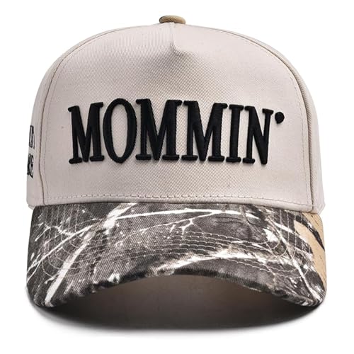 Image of Mommin Trucker Hat,Vintage Two-Tone Women's Baseball Cap with Mama Hat Mothers Day Great Gifts for Mom Wife Stepmom