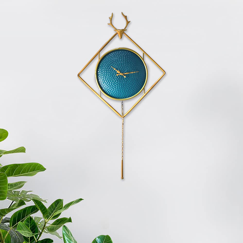 Puja N Pujari Antique Bull Designer Metal Wall Clock Big Size for Home Decor, Living Room, Office and Gift