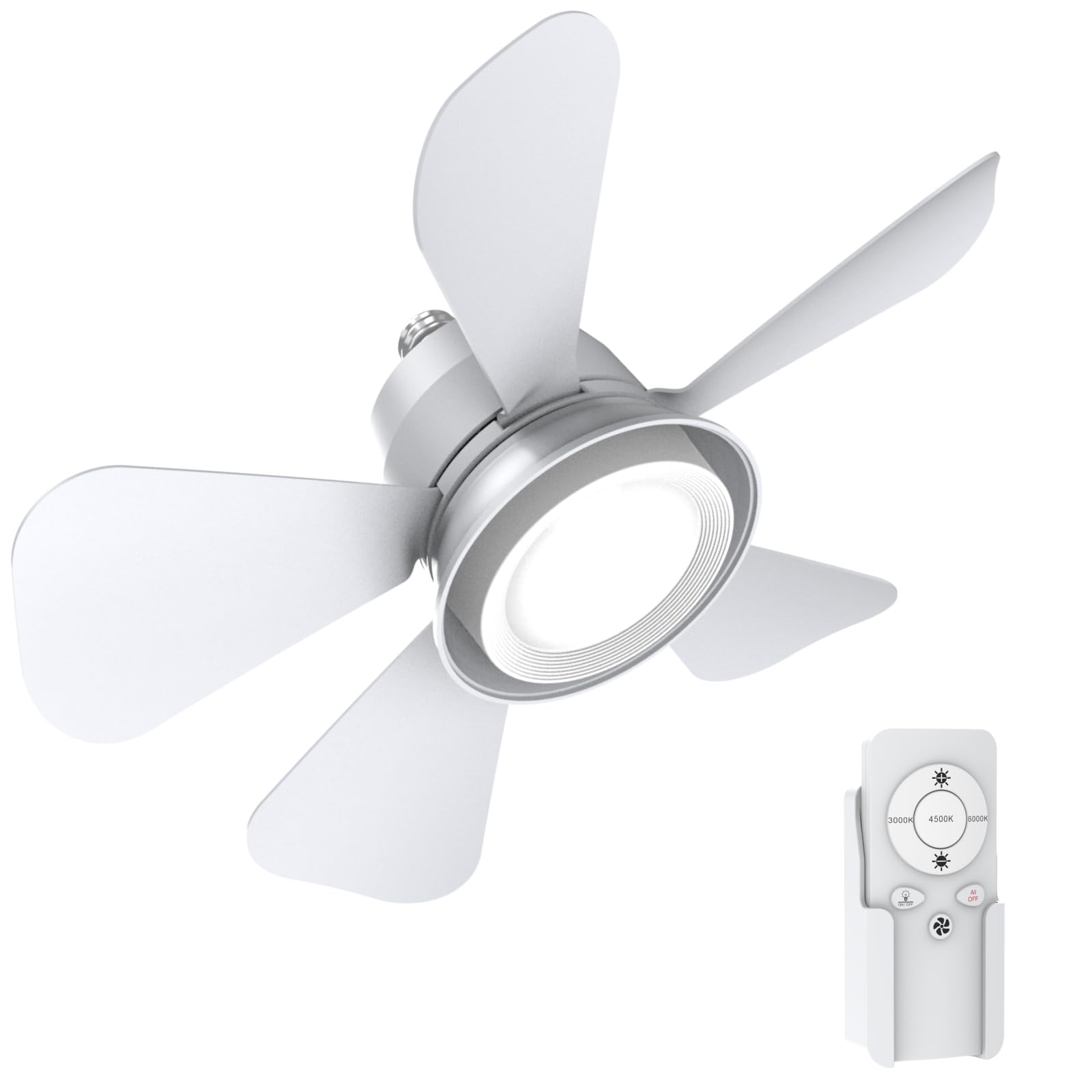 Photo 1 of **REMOTE MISSING**vilicert 16.5'' Socket Fan Lights with Remote, 3 Colors Temperatures Ceiling Fan Lights, Easy Install Screw in E26/E27 Base for Bedroom Tool Room Kitchen Garage