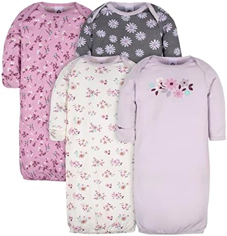 Gerber Baby Girls' 4-pack Sleeper Gown