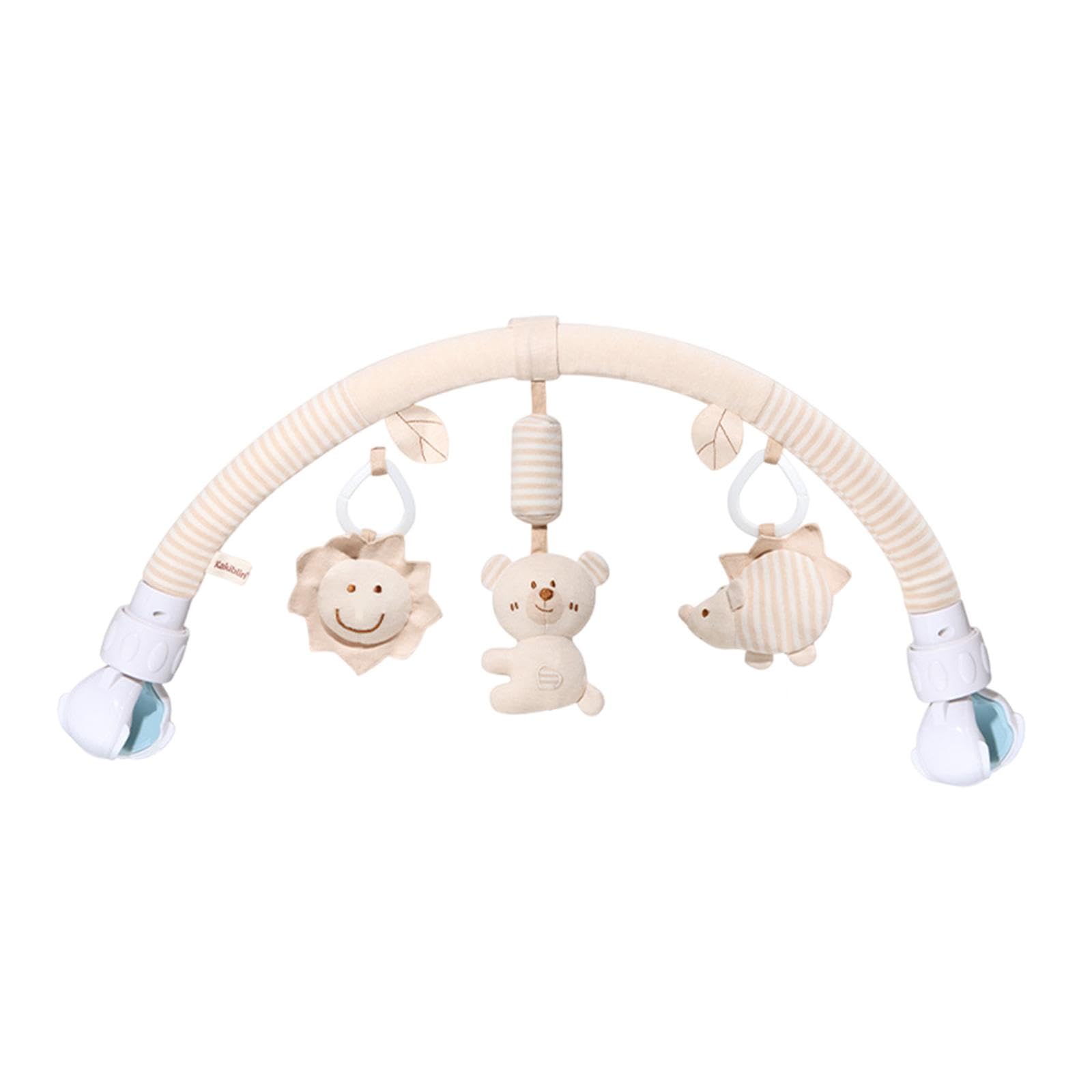 Mobile pour Poussette avec Hochet, Jouets Suspendus, Arche Sensorielle et D'activités En PP et Coton pour Lit, ours