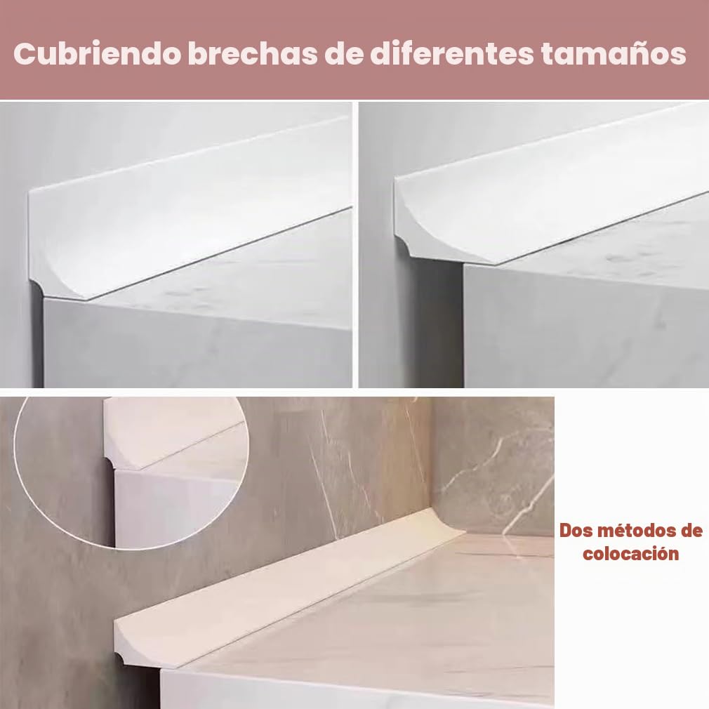 Tira de sellado impermeable para encimera de cocina (blanco, silicona, 1,5 x 2,5 x 330 cm)
