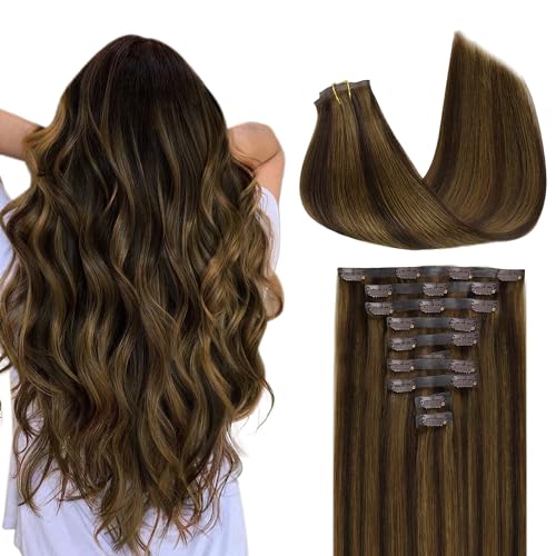 Image of GOO GOO Seamless Clip in Hair Extensions Real Human Hair Remy Extensions