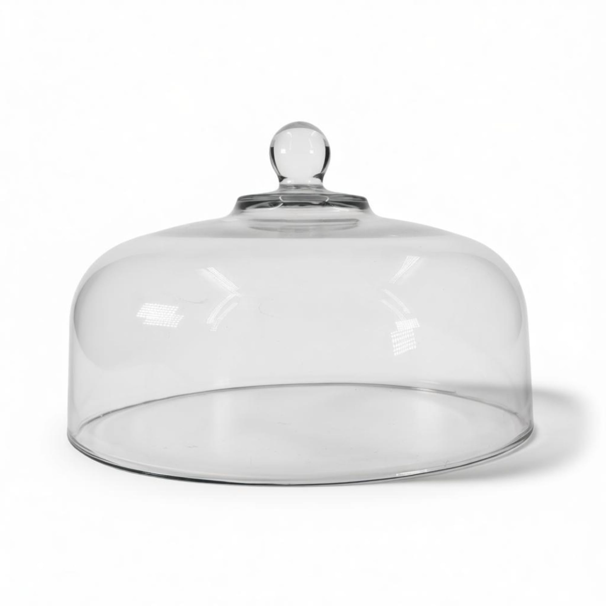 Chabrias Ltd 11.25" Cake Dome Premium 28Cm Heavy-Duty Glass Cake Dome 28Cm/12 Inch - Hand-Crafted Glass Cake Stand Cloche Cover – Made In Usa – Cake Stand Lid For Cakes, Pastries & Cheese Boards & Desserts - Dome Only