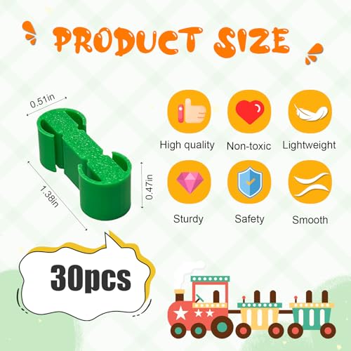 wooden train track accessories 30 pcs colorful dog bone track connectors compatible with all wooden train track christmas birthday gift for boys girls track toys expansion pack for kids ages 3