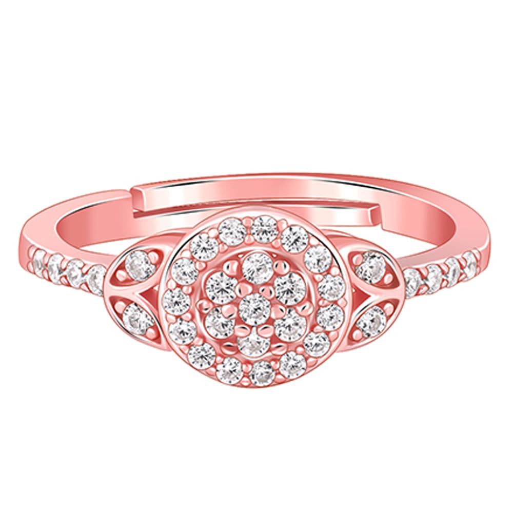 giva 925 Silver Rose Gold Sparkle-filled Ring, Adjustable | Gifts for Women and Girls | With Certificate of Authenticity and 925 Stamp | 6 Months Warranty-picture-27