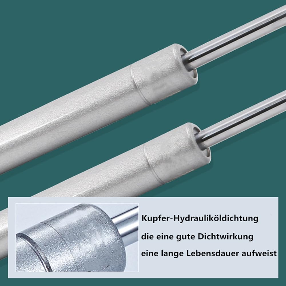 Lot de 2 vérins à gaz - Amortisseur pneumatique - 40 N/8,82 Ib/4 kg - Support de couvercle - Ressort à gaz hydraulique - Pour meubles