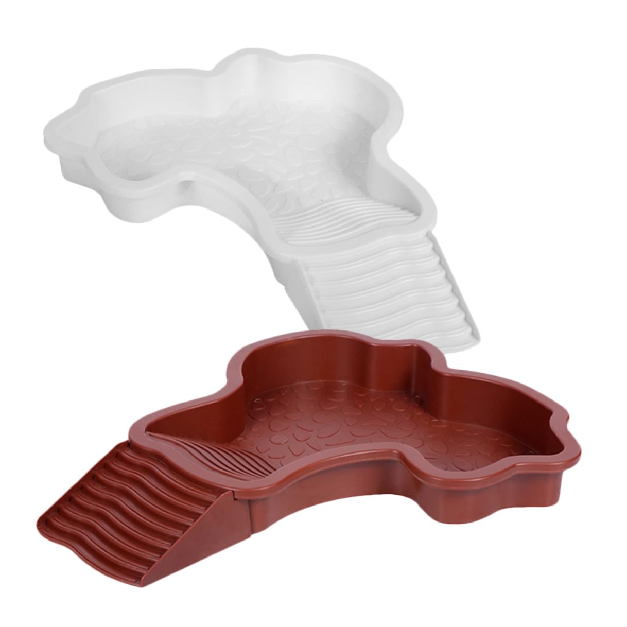 Abaodam 2 Pezzi Vasca per Tartarughe con Piattaforma per Crogiolarsi e Rampa Integrata Piscina Acquatica Multifunzione con Area Alimentazione Vasca Bagno Rettile Versatile per Tartarughe