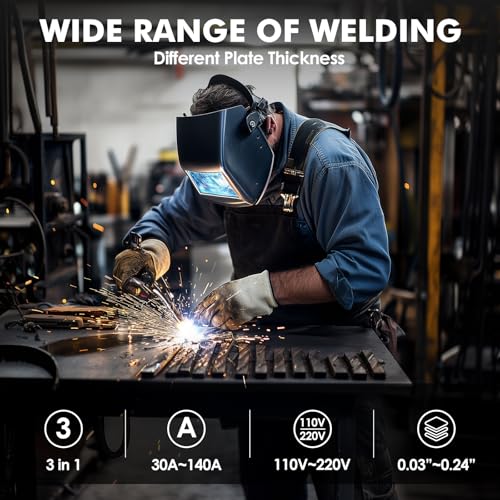 140A Gasless MIG Welder, 110V/220V Dual Votage Welding Machine, Flux Cored MIG/Lift TIG/Stick ARC 3 in 1 MIGVAN Welders Synergic Control with One-Click Wire Feeding, IGBT DC Inverter with LED Display 6 140A Gasless MIG Welder, 110V/220V Dual Votage Welding Machine, Flux Cored MIG/Lift TIG/Stick ARC 3 in 1 MIGVAN Welders Synergic Control with One-Click Wire Feeding, IGBT DC Inverter with LED Display - Image 6