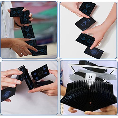 Wasserdichte Coole Pokerkarten - Spielkarten Plastik Wasserfest für Kinder und Erwachsene - Familienparty Spiel - Schwarz (1 Stück) – Bild 7