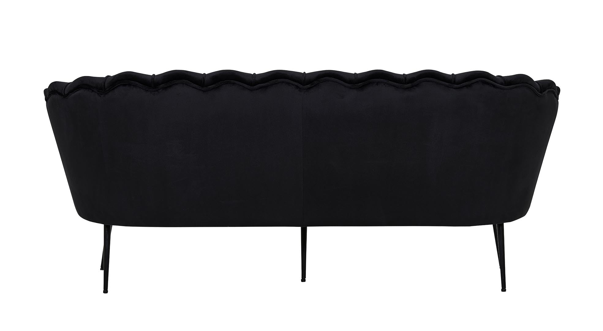 Couch 3 Sitzer - Sofa Nice 3 Personen Velours Schwarz 181x79x78 cm 3er Polstersofa Dreisitzer Wohnzimmersofa modern skandinavisch Stoffsofa Loungesofa Wohnzimmermöbel Sitzcouch Sitzmöbel