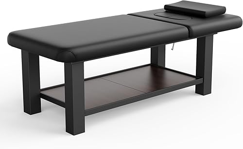 Miniatura 10 de Mesa de masaje estacionaria resistente con pecho abierto y reposacabezas para mesa de tratamiento, mesa de terapia física, cama de masaje facial