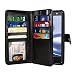 NEXTKIN Moto Z Force Case, Leather Dual Wallet Folio TPU Cover, 2 Large Pockets Double flap Privacy, Multi Card Slots Snap Button Strap For Motorola Moto Z Force 2016 Droid Edition - Black