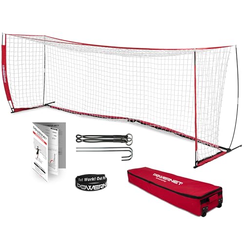 PowerNet 21 x 7 FT Soccer Goal for Backyard & Outdoor Games, Portable Soccer Net, Sports & Outdoors Training Equipment for Practice, 1 Goal & Rolling Bag