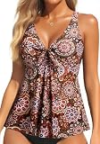 Yonique Womens Flowy Tankini Tops Only Modest Swim Tops Loose Fit Bathing Suit Tops No Bottom Mandala L