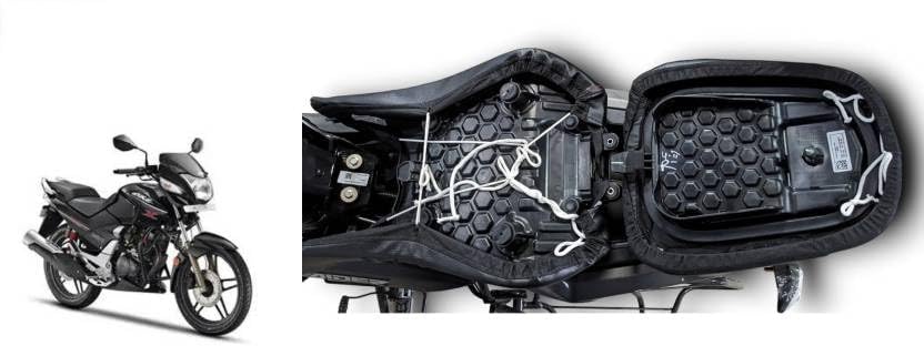 CARBOX Campatibal with Hero CBZ Extreme Split Bike SEAT Cover, PU Leather Black,Colour,6 mm Cushion Foam.Rope provided,Ready to fit,Quality and Fitting Tested-image-49