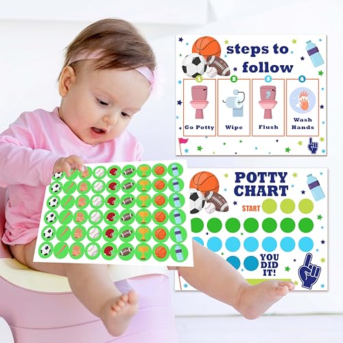 Tableau d'entraînement à la propreté pour garçons et filles avec routine pot