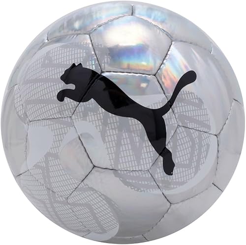 PUMA INDIVIDUALRISE Graphic Unisex Soccer Ball, HS, SilverBlack (Puma Silver-Puma Black), No.4 084954_03