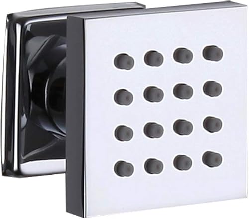 Miniatura 9 de DULABRAHE Ducha ajustable de 2 pulgadas para spa de latón cuadrado de masaje, rociador de cuerpo NPT de 12 pulgadas, acabado cromado negro cepillado