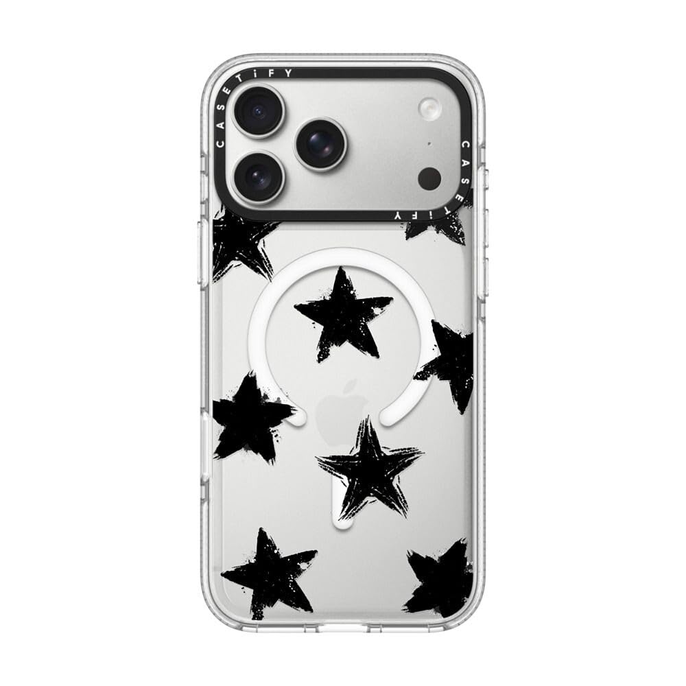 CASETiFY インパクト クリア iPhone 17 Pro Max ケース [黄変防止/クリア 透明/MagSafe対応] - Star Marks - Clear